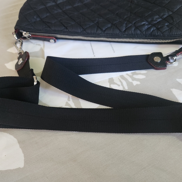 MZ Wallace Black Quilted Crossbody Bag with Silver Zippers - Picture 5 of 7